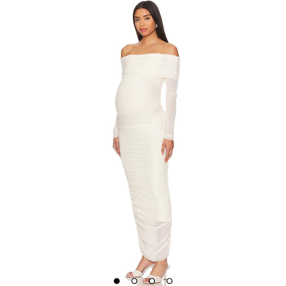 BUMPSUIT Off The Shoulder Mesh Dress in White
